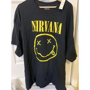 New‎ Nirvana Men's Sz 3XL Black Yellow Logo Short Sleeve T-Shirt NWT